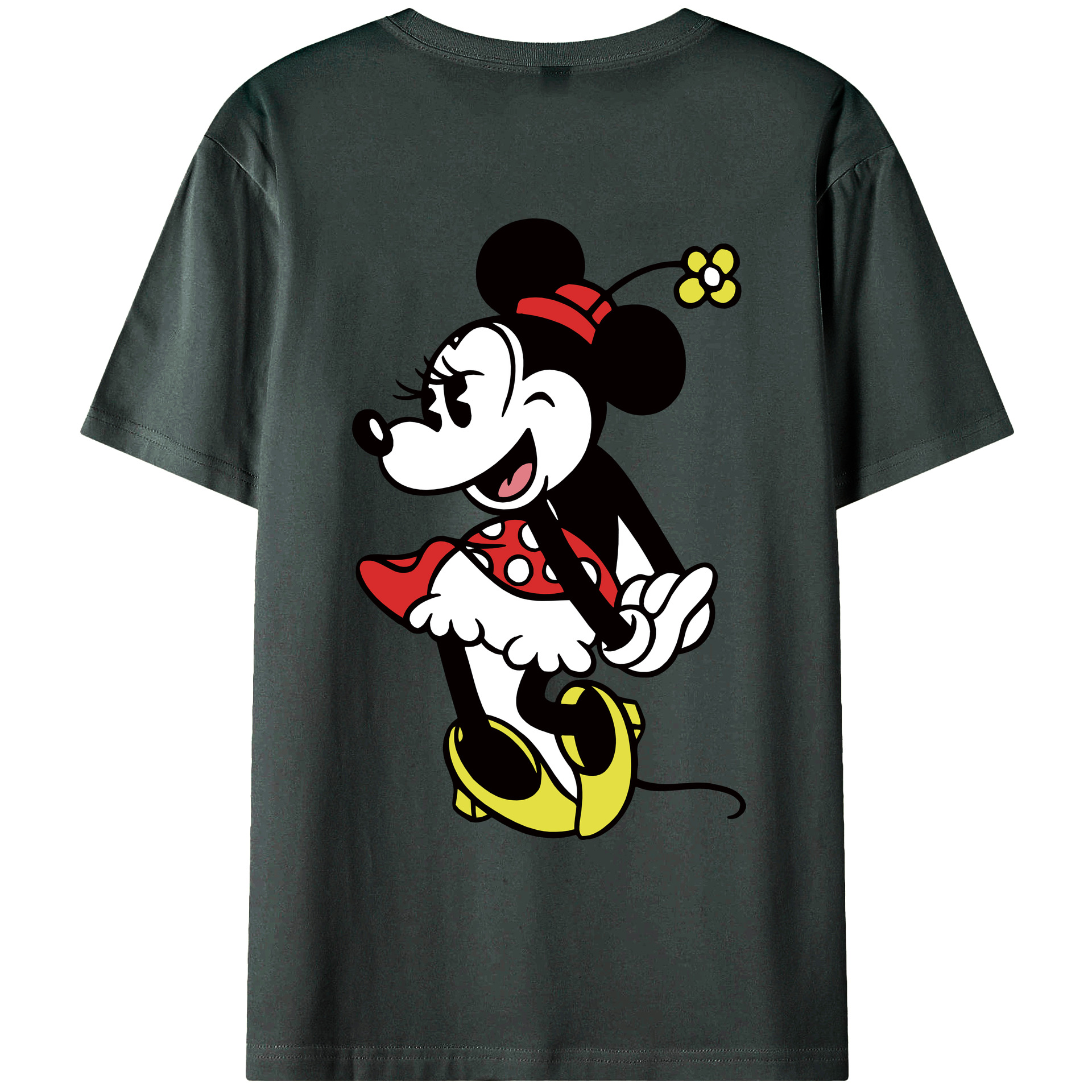 ミッキーマウス Mickey Mouse 綿100％ メンズ半袖Tシャツ（バックプリント） 通気性